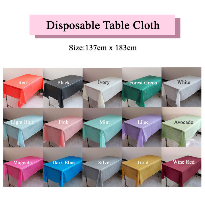 [SG Instock] Disposable Waterproof Plastic Table Cloth Cover Dessert ...