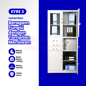 [HARGA PABRIK] Lemari Besi Kantor PowerD EYRE v3 - Lemari dengan Brankas | Filling Cabinet | Loker Besi