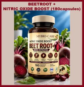 Nitric Oxide Beetroot + Nitrates Heart circulate Energy Stamina Cardiovascular Blood Pressure Support MyBio-Care 180cap