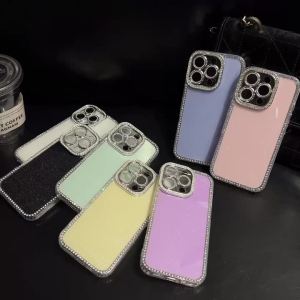 Ốp lưng điện thoại iPhone 16 15 14 13 12 11 Pro Max sang trọng lấp lánh chống sốc đính đá