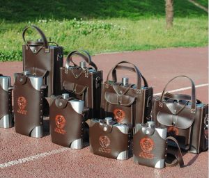 Bình inox đựng rươu truyền thống 64 oz 2L  bao da cá tính