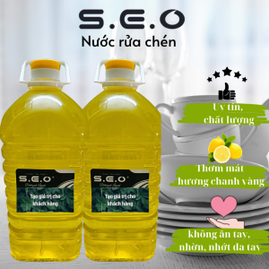 5Kg Nước rửa chén bát rẻ tiền - Chuyên dụng nhà hàng quán ăn - S.E.O - Hương chanh vàng tươi