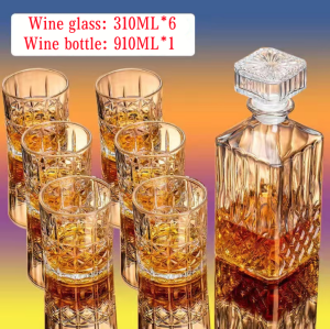 Crystal Glass Whisky Glass Flask Wine Glass Set