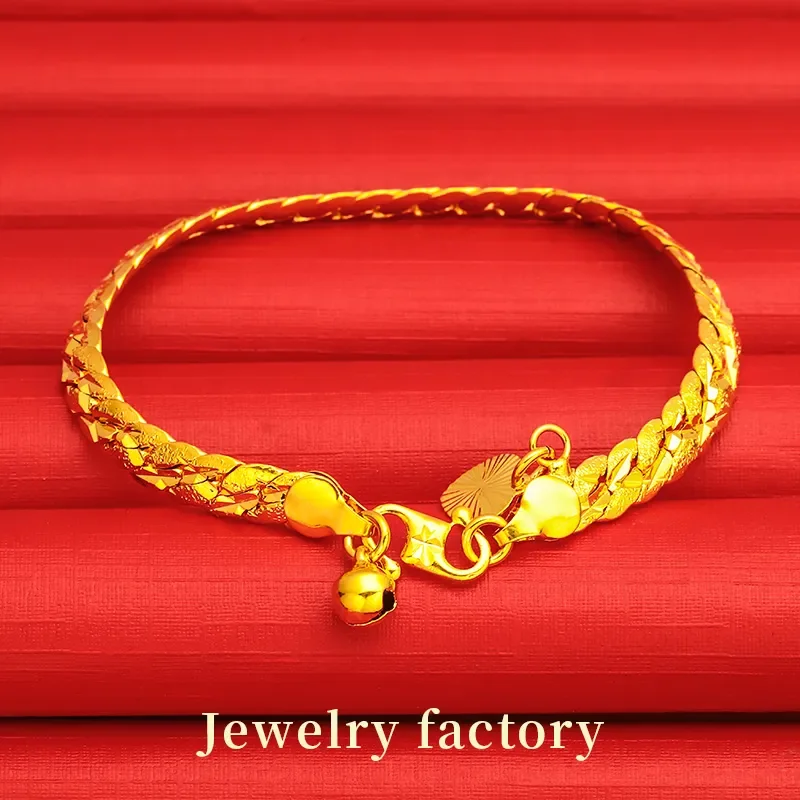 Gold bracelet clearance mens 24k