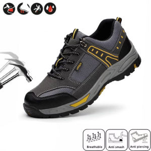 sepatu safety pria ujung besi import horse anti paku ringan model sporty