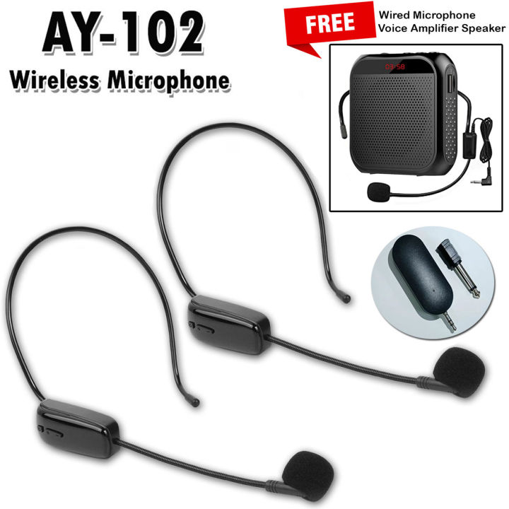 AY 102 Handheld UHF Wireless Microphone Headset Professional Head