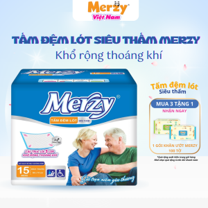Tấm Đệm Lót Merzy Người Già Mềm Mại Mỏng Nhẹ Siêu Thoáng Khí - Gói 15 Miếng (MUA 3 TẶNG 1 KU100T)