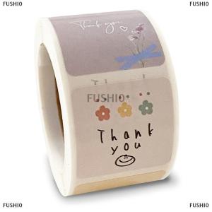 [COD] FUSHI0 300 chiếc/cuộn nhãn dán hình hoa Cảm Ơn hoạt hình dễ thương nhãn dán niêm phong nhãn phong bì