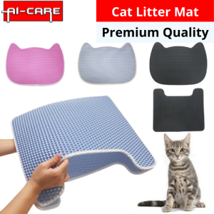 READY STOCK Cat Litter Mat High Elasticity EVA Foldable Honeycomb Sanitary Double Layer Trapper Mat Waterproof Cat Litter Pad Pee Sand Toilet