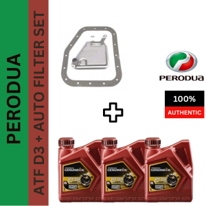 GENUINE PERODUA ATF D III D3 (3 TINS)+ AUTO FILTER SET - GEARBOX SERVICE SET FOR PERODUA KANCIL / KELISA / KENARI / VIVA