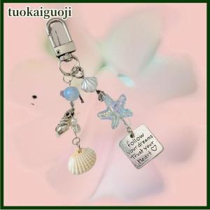 tuokaiguoji Mùa hè Sao Biển vỏ Keychain Y2K ngọt ngào đính cườm điện thoại di động dây buộc nữ tính dễ thương Ins túi quyến rũ Mặt dây chuyền trang trí quà tặng