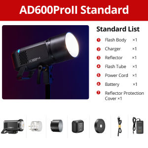Godox AD600PROII All-in-One Outdoor Flash 600W TTL HSS Built-in Li-on Battery 2.4G Wireless X System Strobe Light for Camera