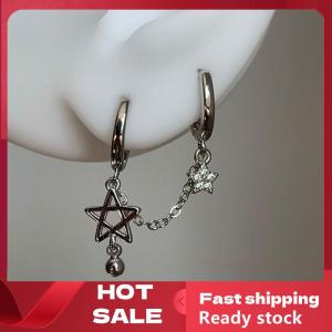 🚚【Local Express Delivery】🚚 1PCS Silver Color Star Chain Double Ear Hole Ear Bone Nail Y2K Fashion Hottie Earrings For Women Jewelry