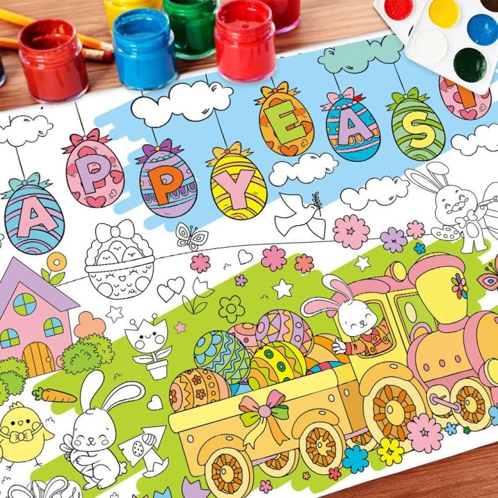 GAN Tự làm Poster tô màu khổng lồ cho lễ Phục Sinh Thủ công mỹ nghệ Thỏ ...