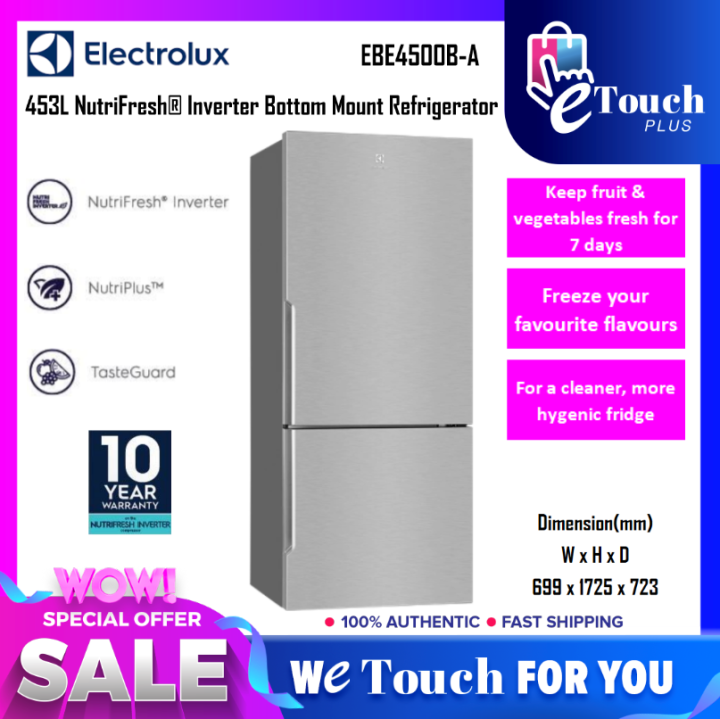Electrolux 453L NutriFresh® Inverter Bottom Mount Freezer Fridge