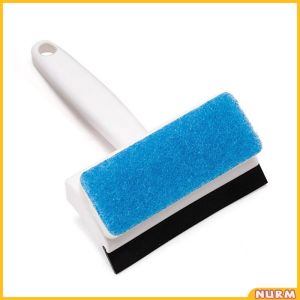 Nurm Double-Sided Cleaning Brush Glass Wiper With Cleaning Sponge Squeegee 2 in 1 Scraper Wall