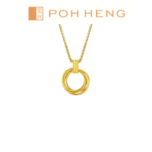 Poh Heng Jewellery 22K Textured Radiance Pendant in Yellow Gold[Price By Weight]
