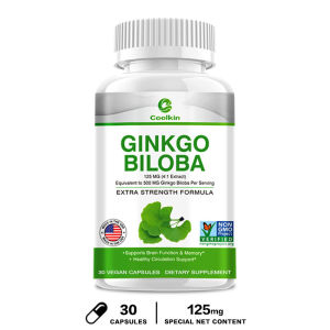 Coolkin-GINKGO BILOBA - Brain Support Vitamins - Cognitive Performance and Concentration - 30/60/120COUNT