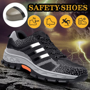 Sepatu Pria Sneakers Safety Sepatu Safety ADDIOS (Ujung Besi + Kevlar) Anti Tusuk Sepatu Lari Sneakers Jogging Sepatu Olahraga Warna HITAM