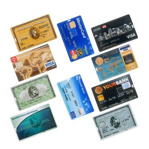 ♥【Ready Stock】 + FREE COD ♥ Waterproof Credit Card USB Flash Drive 128GB 64GB Pendrive 4GB 8GB 16GB 32GB HSBC Master Cards Model Memory Stick Custom Logo