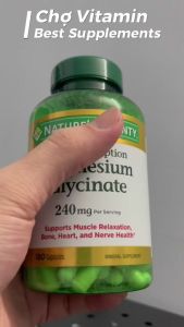 Natures Bounty High Absorption Magnesium Glycinate - Hỗ Trợ Giấc Ngủ Giảm Căng Thẳng - Hấp thụ tối ưu: Magnesium Glycinate được cơ thể hấp thụ dễ dàng hơn giúp bạn nhận được lợi ích tối đa. - Hàm lượng tối ưu: Mỗi viên nang chứa 240mg Magnesium Glycin