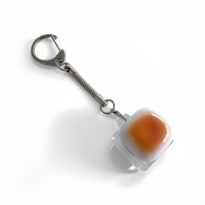 Cute Caramel Bread Keychain Fidget Toy Click Sound Mechanical Switch Keychain Stress Relief Key Chain Bag Charm