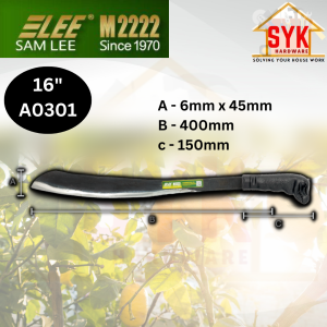 SYK Samlee Knife With Cover Outdoor Gardening Tools Steel Knife Pisau Potong Pokok Kayu Akar Pisau Kebun
