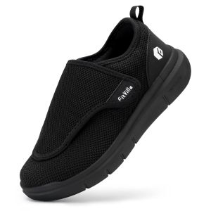 FitVille Extra Wide Womens Diabetic Shoes Adjustable Walking Shoes for Elderly Orthopedics Wide Feet Swollen Foot Pain Relief