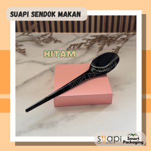 [ISI 50 & 100 PCS] SUAPI Sendok Makan Putih Hitam Bening / Sendok Makan Sekali Pakai Transparan / Spoon / Sendok Murah / Senduk Plastik