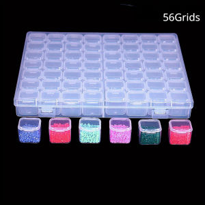 1 Set Of 28/56 Grids DIY Diamond Painting Tool Jewelry Nail Loose Bead Organizer Independent Rice Bead Storage Container Mul