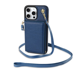 Cards Slot Case For iPhone 15 pro max With Diagonal Strap Lanyard Coin Purse Case Mobile Phone Shell With Card Holder Casing Cases With Rope For iPhone 16 pro max 14 Pro Max 13 12 11 ProMax X XR XS 14 15 16 Plus 15pm Leather Cover With Wallet Bag