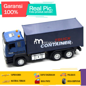 Diecast Miniatur Mainan Mobil Truk Kontainer Engkel Box Fuso Cargo Besi Metal LED