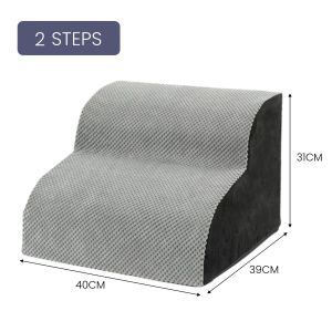 Solid Wood Dog Stair Steps Adjustable Pet Dog Ladder Sponge Dog Slope Ladder