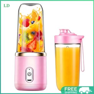 COD [Free Shipping] Compact Electric Portable Blender with 6 Blades 400ml Rechargeable Sports Bottle for Quick Juice and Food Mixing