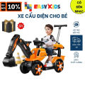 Xe cẩu điện cho bé cỡ lớn có thể tiến lùi điều chỉnh cần múc phù hợp trẻ em 2 - 6 tuổi. 