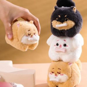 Plush Panda Wagging Tail Key Pendant Cute Plush Keychain Plush Toy Doll Schoolbag Pendant Gift Pendant