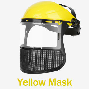 TIHOLE Full Face Mesh Safety Helmet Lawn Mower Protective Mask with Adjustable Visor HD PC Screen Brush Cutter Forestry Helmet for Grass Trimmer Chainsaw PP PVC Metal Mesh Construction