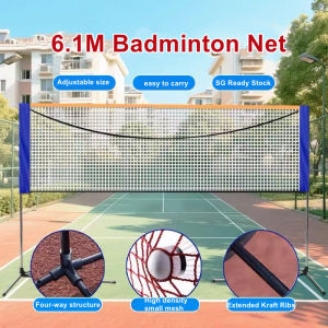Portable Badminton Net Set with Stand Carry Bag Folding Volleyball Tennis Badminton Net
