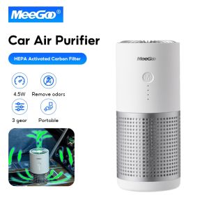 MeeGoo Car Air Purifier Effective HEPA  Activated Carbon Filter Remove PM2.5 Bacteria Smoke Odor Car Air Cleaner
