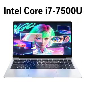 Silver laptop with 14.1" 1080 HD screen Intel Core i7-7500U processor 12GB DDR4 RAM 1TB 2TB SSD Windows 11 office use