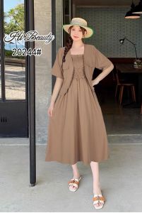 casual dresses High-end complete set na may age-reducing suit para sa mga kababaihan bagong summer suit jacket suspender dress na two-piece set 20244 Silk Womenswear elizabeth linen