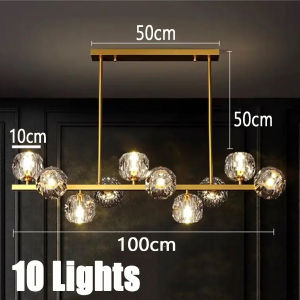 Modern Elegant Magic Bean Chandelier Crystal Pendant Lamp for Dining Room Living Room Kitche Restaurant