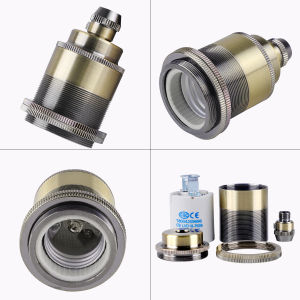 ZEEMIN  Christmas and Halloween giftsE27 DIY Lamp Base Vintage Lamp Socket Brass Ceramic Antique Lighting Fixture Pendant Lampshade Holder Edison Bulb Base Fitting