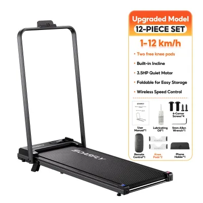 SOARFLY 14KM Incline Walking Treadmill With Safety Lock Walking Pad Indoor Running Walking Pad Foldable with Handrail Walking Machine Ultra-Thin threadmill Jogging Home Exercise Fitness Walking Pad equipment