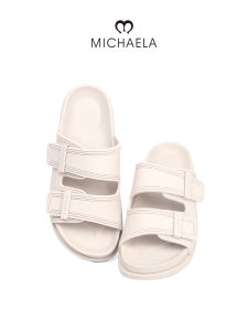 MICHAELA Chic Flat Sandals Soft Comfy Waterproof Slip-On Chunky Slide for Beach Casual SH6522197 CL