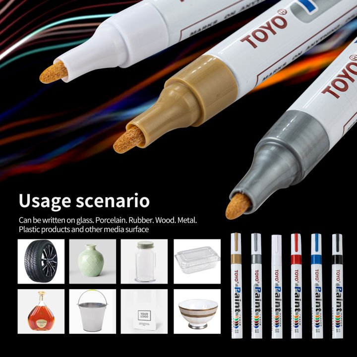 2PCS Colorful Paint Marker Pen Waterproof Lasting White Markers Tire