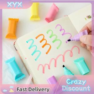 SHGMYD 6ชิ้นปากกาโน้ตฟลูออเรสเซนต์สีสำหรับนักเรียนความจุขนาดใหญ่ปากกาการ์ตูนคาปปบารา6สีปากกาเน้นข้อความแบบเฉียงของขวัญ