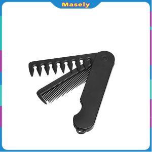 Masely 2-in-1 Portable Folding Comb Barber Clipper Comb Wide Tooth Oil Head Hair Comb for Men