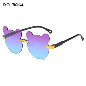 OQ BOGA 8 Colors Kids Cute Bear Frame Anti UV Sunglasses Children Outdoor Eye Protection Rimless Sun Glasses