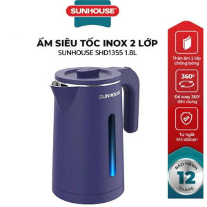 Ấm siêu tốc inox 2 lớp 1.8L Sunhouse SHD1355